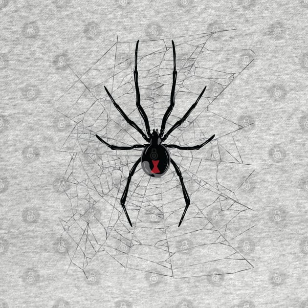 Black Widow in a web by Vector Deluxe